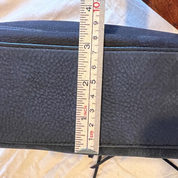 NWT $328 REBECCA MINKOFF Washed Black Suede Leather Darren Top Zip Shoulder Bag - Picture 14 of 14